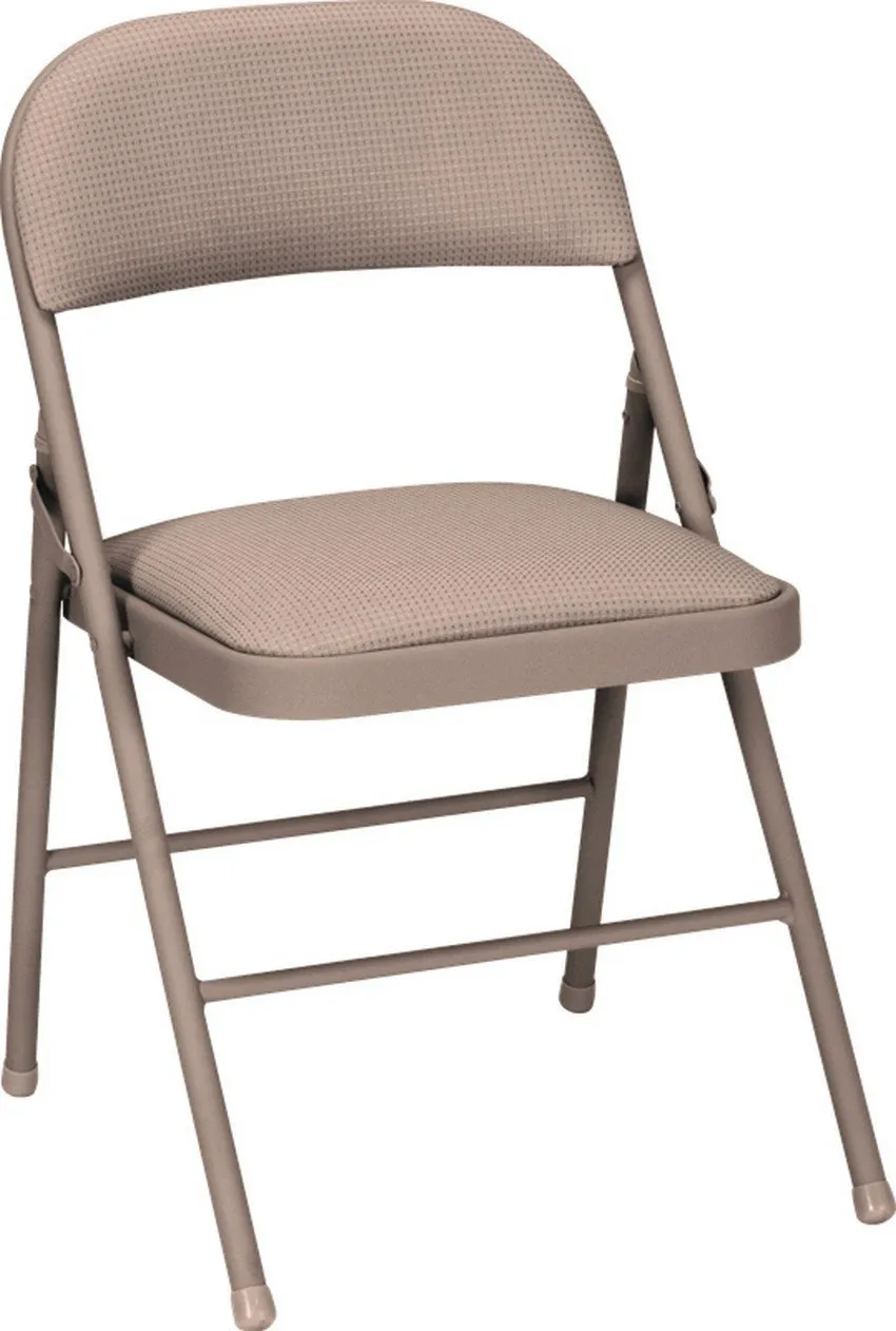 Deluxe Folding Chair, Padded Seat/Back, Antique Sand