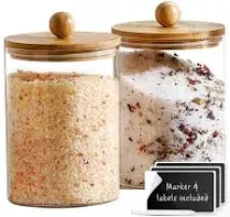 Le'raze Kitchen Set of 2 Large Glass Canisters