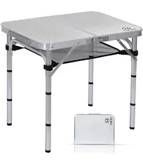 Folding Table Adjustable Height Portable Camping Aluminum Table w/ Carry Handle  | eBay