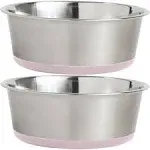 Stainless Steel Dog Bowl Set of 2, Rubber Base, Heavy Duty, BPA Free, Quiet, Les