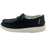 HEY DUDE Wendy Youth Linen Black Casual Slip-On Shoe Kids&#039; Size Y13