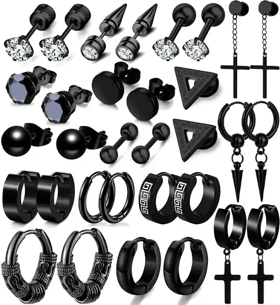 Weaphine Men's Fashion Piercing Jewelry Earrings Set