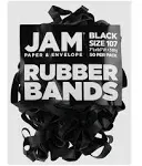 JAM PAPER Durable Rubber Bands - Size 107 - Black Multi-Purpose Rubberbands - 50/Pack