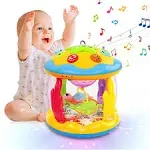 furktem Baby Toys 12+ Months Ocean Rotating Projector - Early Education Toys 12-18 Months with Various Pacify Music/Light Kid