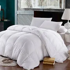 Down Comforter 500-Thread-Cou<wbr/>nt, Down Duvet Insert, Full/Queen 100% Cotton Sh...