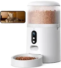 Faroro Automatic Cat Feeder with Camera, 3MP HD Video with Night Vision, 2.4G/5G WiFi Cat Feeder Automatic with APP Control, 2-Way Audio, Low Food Sensor, Motion Alerts for Cats and Dogs