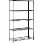 5-Shelf Black Shelving Unit