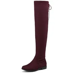 Women&#039;s Over The Knee High Low Block Heel Riding Boots Suede PU Top Size US 5-11