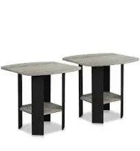 Furinno 2-11180GYW Simple Design End Table, Set of Two