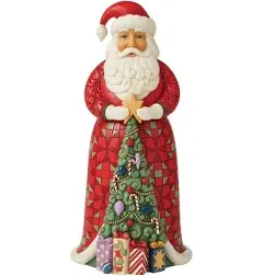 Jim Shore Heartwood Creek Santa with Christmas Tree Coat Figurine