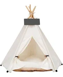 scnbom Pet Teepee Dog & Puppy Cat Tents Tipi Bed Portable Houses with Thick Cushion for Pets Up