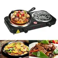 JahyShow Electric Camping Double Burner Hot Plate 2000W 110V Portable Heating Cooking Stove