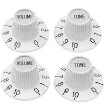 Pro Fine 24 Splines Witch Hat Knobs Top Hat Knobs 2 Tone 2 Volume Guitar Cont...