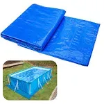 codree 11 x 7.8 Ft Swimming Pool Ground Cloths- Rectangular Waterproof PE Swimming Pool Liner Pad for Protect Above Ground Pool Prevents Punctures Pool Tarp