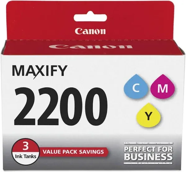 Canon PGI-2200 3 Color Multi Pack Maxify 2200 Tri-Color Genuine NEW