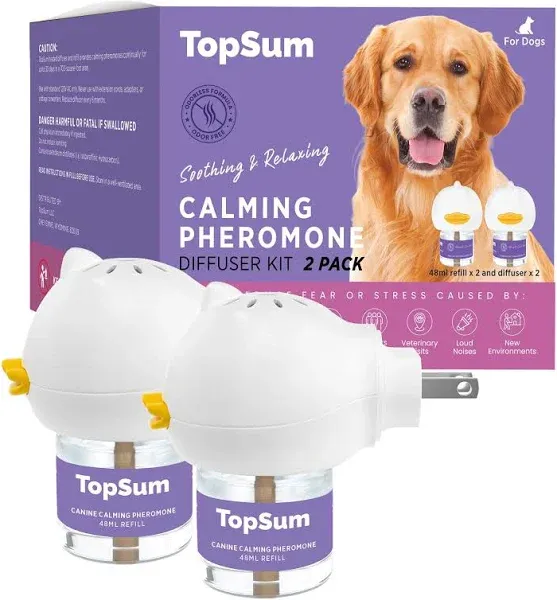 Pheromone Diffuser for Dogs Premium Dog Calming Diffuser Calming 2 Pack (Purple)