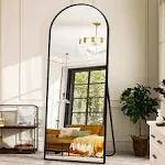 GLSLAND 26" x 71" Arched Full Length Mirror - Black Full Body Mirror - Extra Large Floor Mirrors for Bedroom, Living Room, Bathroom