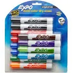 Expo Low-Odor Dry Erase Marker Eraser & Cleaner Chisel/Fine 12/Set