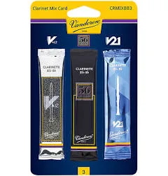 Vandoren Mix Card for Bb Clarinet in Strength 3 includes 1 V12, 1 Rue Lepic an..