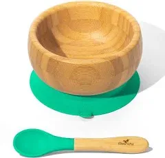 Avanchy Baby Toddler Bamboo and Silicone Suction Bowl + Spoon