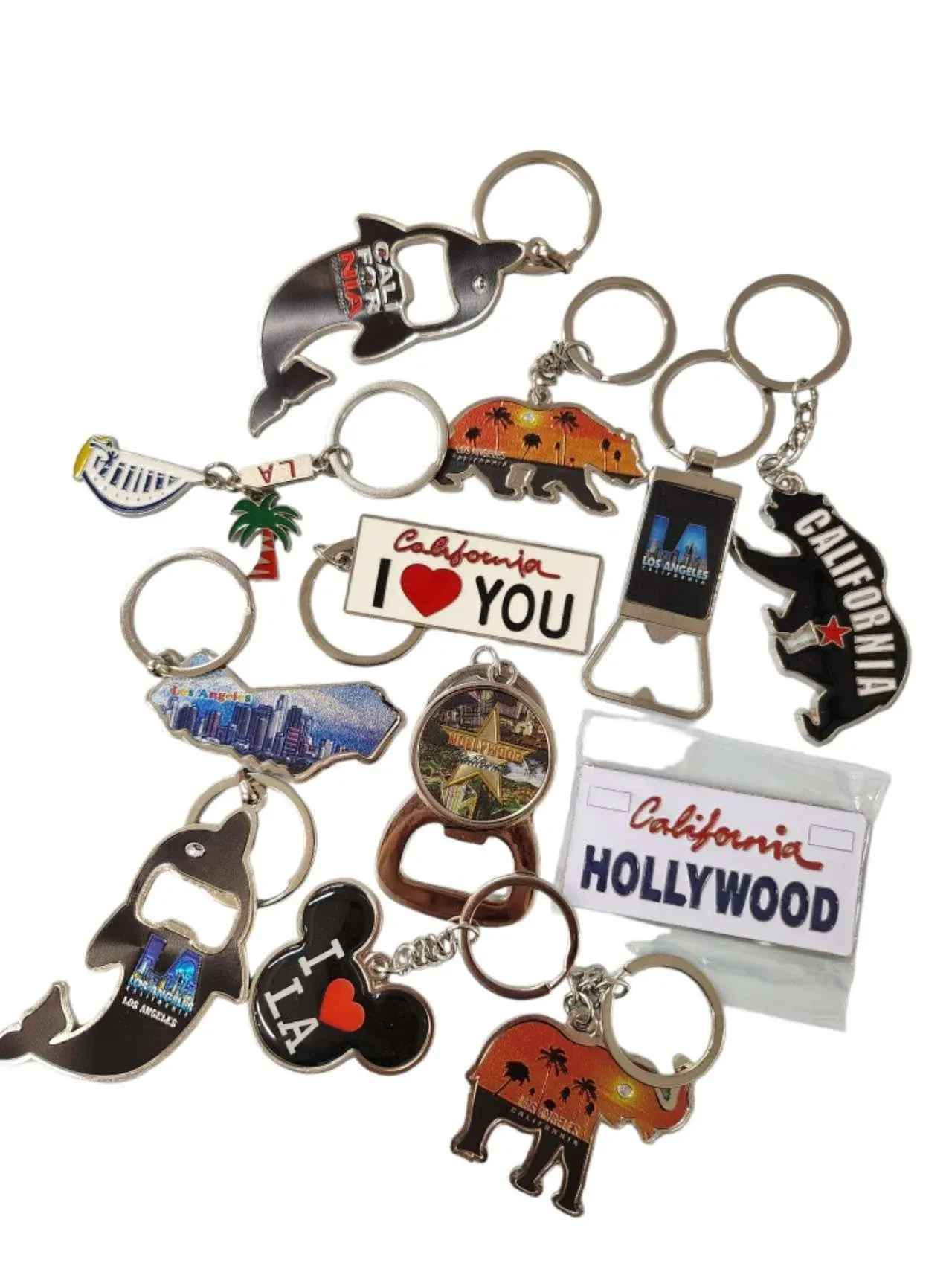 CLGIFT Set of 12 Los Angeles Souvenir Keychain, I Heart La Keychain, I Heart Los ...