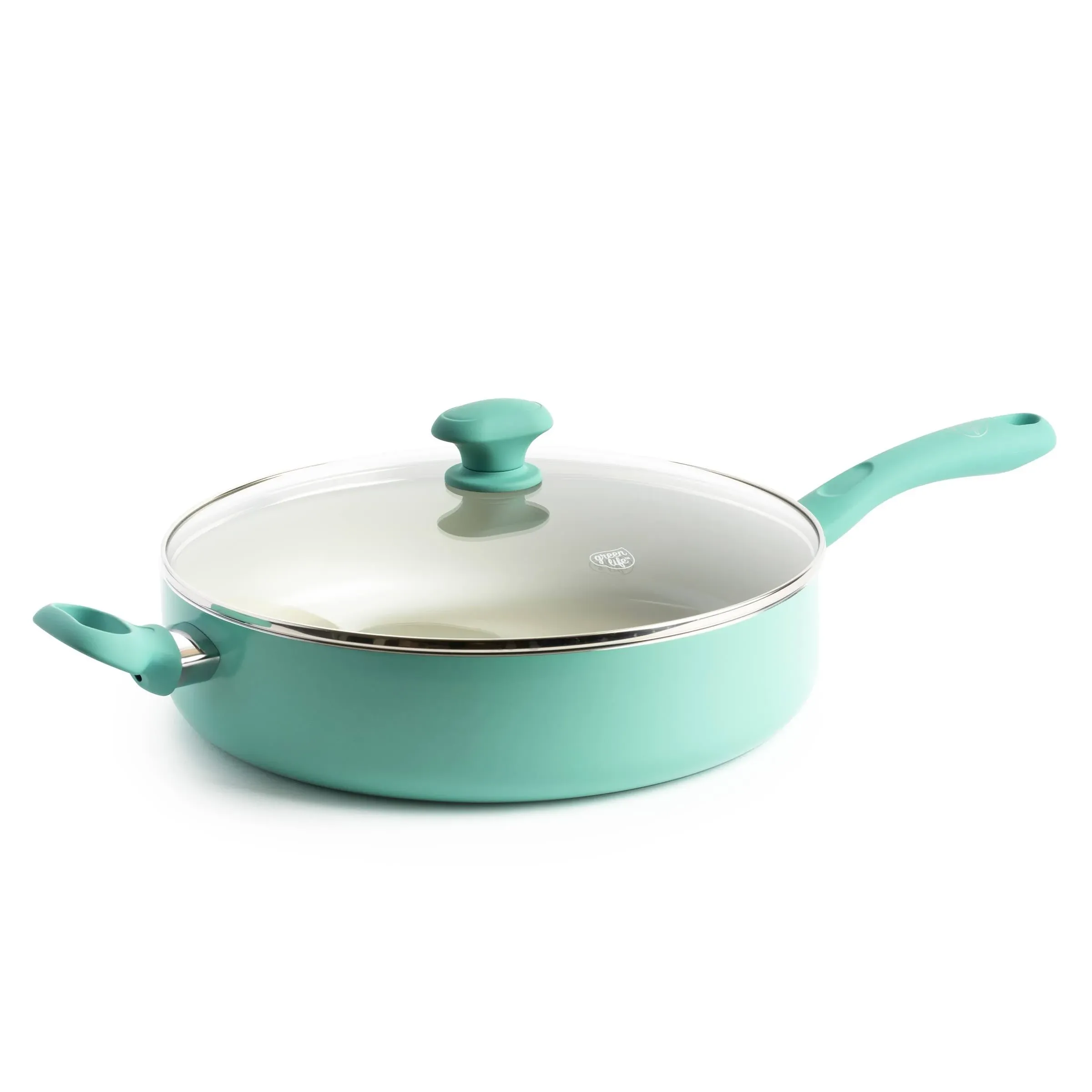 GreenLife Diamond Ceramic Nonstick Turquoise 5 Quart Covered Saute Pan