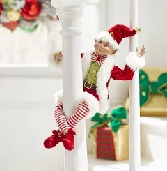 Raz Imports 16 Inch Posable Elf in Santa Outfit