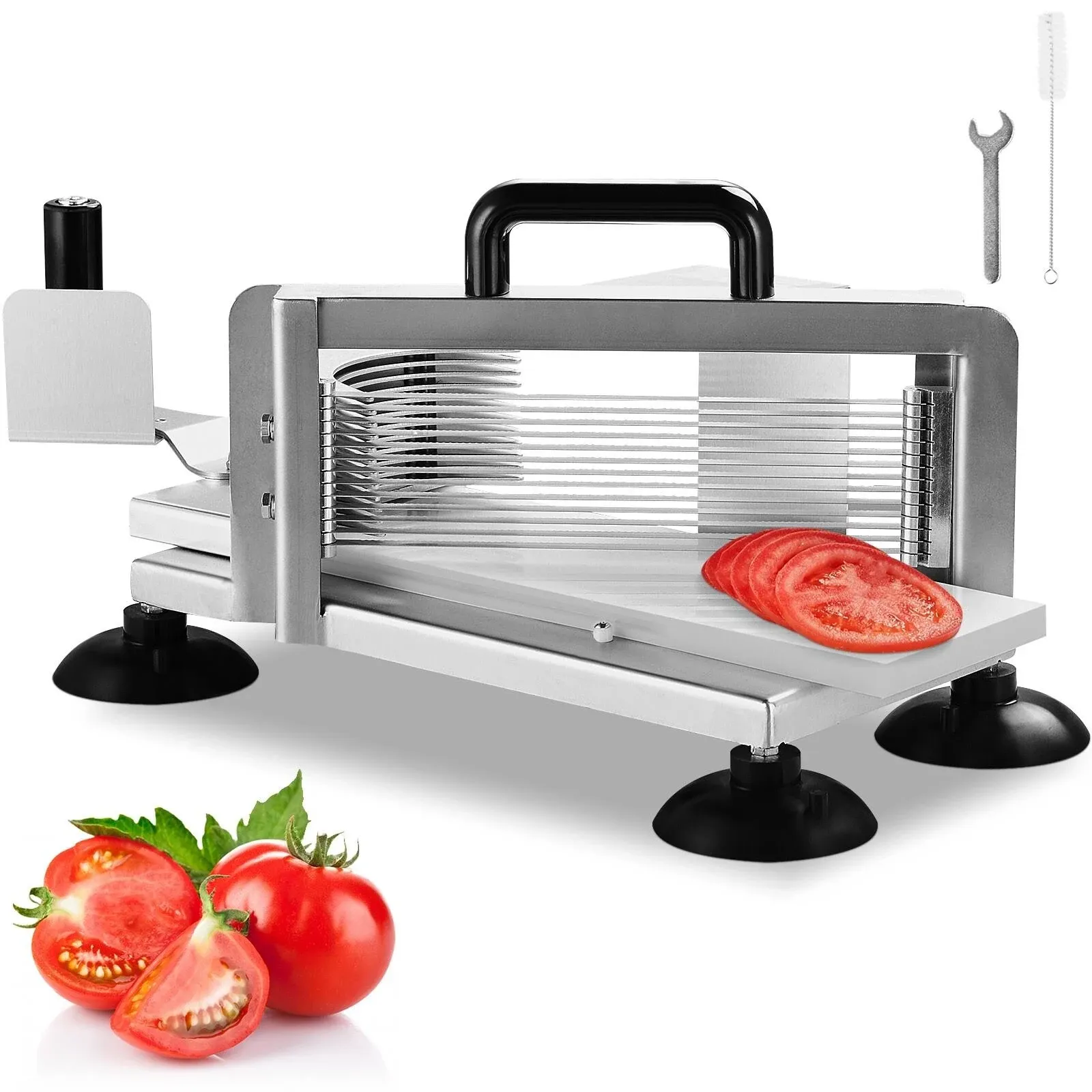 VEVOR Commercial Tomato Slicer 3/8 inch Tomato Cutter Slicer Stainless Steel Heavy Duty Tomato Slicer Machine Manual Tomato Slicer with Non-Slip