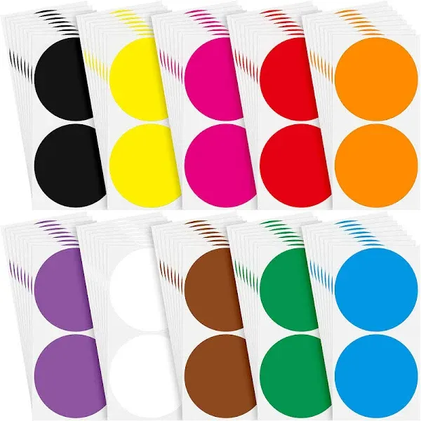 ALLD 300 Pieces 3 Inch Color Coding Sticker