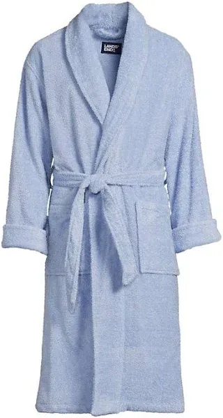 Lands' End Men's Calf Length Turkish Terry Robe