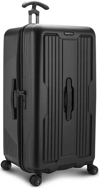 Traveler's Choice Ultimax II 26" Medium Trunk Spinner Luggage, Tie Down Straps, Matte Navy, Checked inch