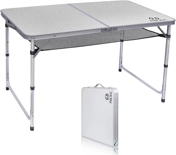 Card Table, Folding Picnic Table, Small Table, Adjustable Height Folding Table,