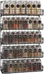 X-cosrack Spice Rack Organizer Wall Mounted 5-Tier Stackable Hanging Spice Ja...