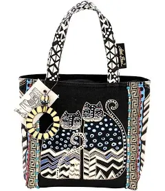 Laurel Burch Medium Tote Bag with Spotted Cats