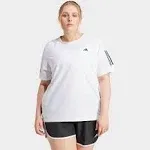 Plus Size Adidas Own The Run Running T-Shirt, Women's, Size: 4XL, White