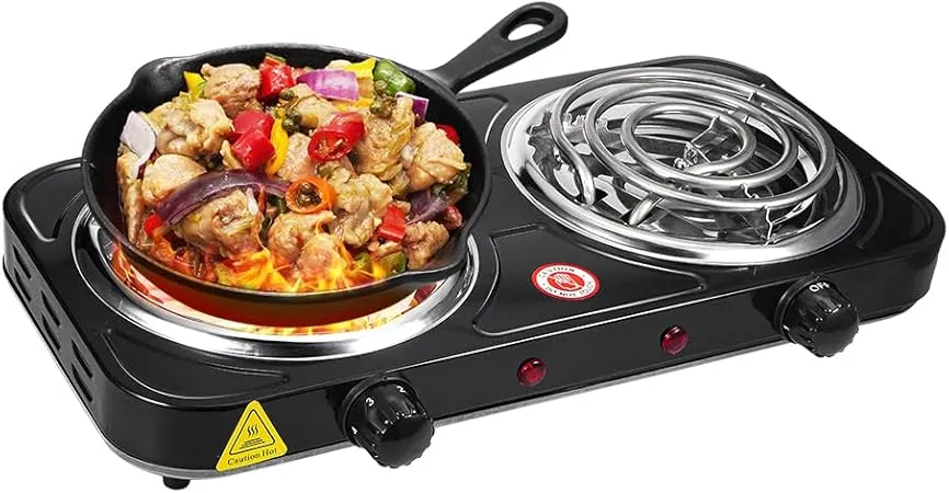 Jahyelec Electric Camping Double Burner Hot Plate