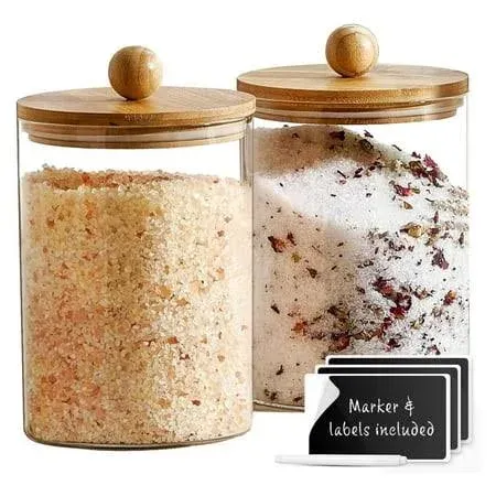 Le'raze Kitchen Set of 2 Large Glass Canisters