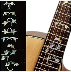 InlayStickers Fret Markers for Guitars (Winding Vine & Bird Cindy)