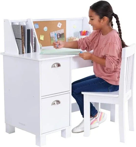 KidKraft Kids Writing Desk and Chair, White