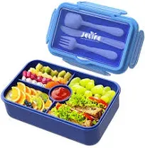 Jelife Bento Box Kids Lunch Box Large Bento-Style Leakproof with 4 Compartments food storage container with Tableware for k