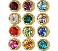 Surgical Steel 4mm Ear Piercing Studs, 12 Pair Mixed Colors