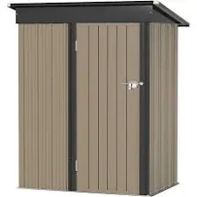 Greesum Metal Outdoor Storage Shed Steel Utility Tool Shed Storage House with Door & Lock