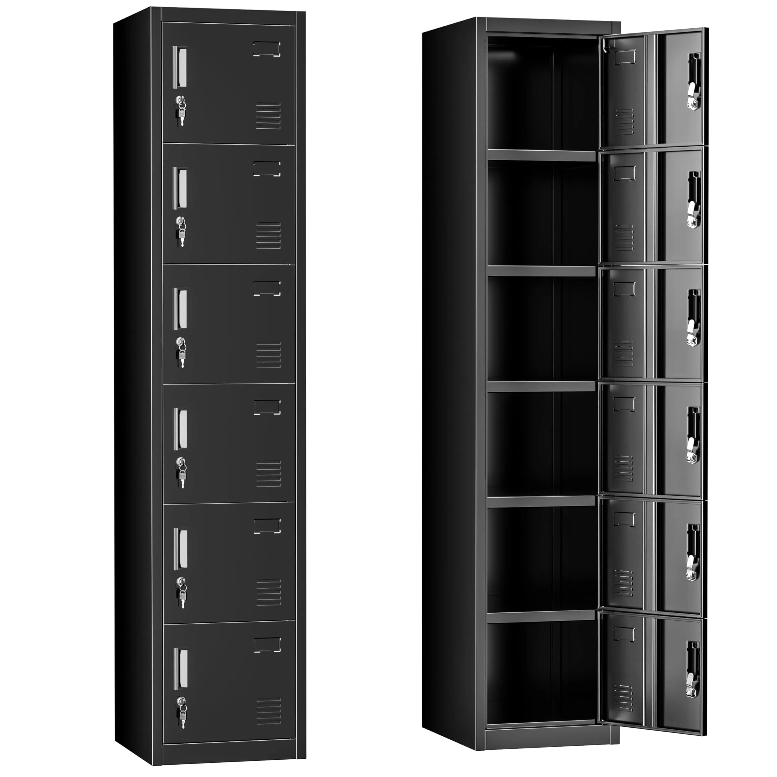 Greenvelly Metal Locker for Office Storage Locker Employees Locker for School Gym Lockers Corridor Locker 6 Tier 6 Door