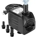 GROWNEER 550GPH Submersible Pump 30W Ultra Quiet Fountain Water Pump, 2000L/H, with 7.2ft High Lift, 3 Nozzles for Aquarium, Fish Tank, Pond, Hydropo