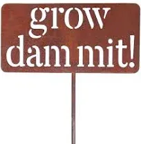 Island Genius Grow Dammit Funny Garden Décor Sign