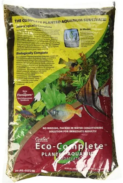 CaribSea Eco Complete Black Planted Aquarium Substrate, 20 lbs