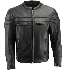 Men's Premium Leather Crossover Vented Scooter Jacket