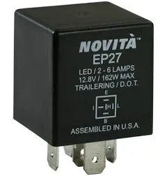 Novita EP27 5-Pin Electronic Turn Signal Flasher Relay Hazard LED Light Bulb USA