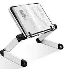 Multi Angle Adjustable Book Holder Tray with Page Paper Clips Ergonomic Book Stand Laptop Stand Bookstands