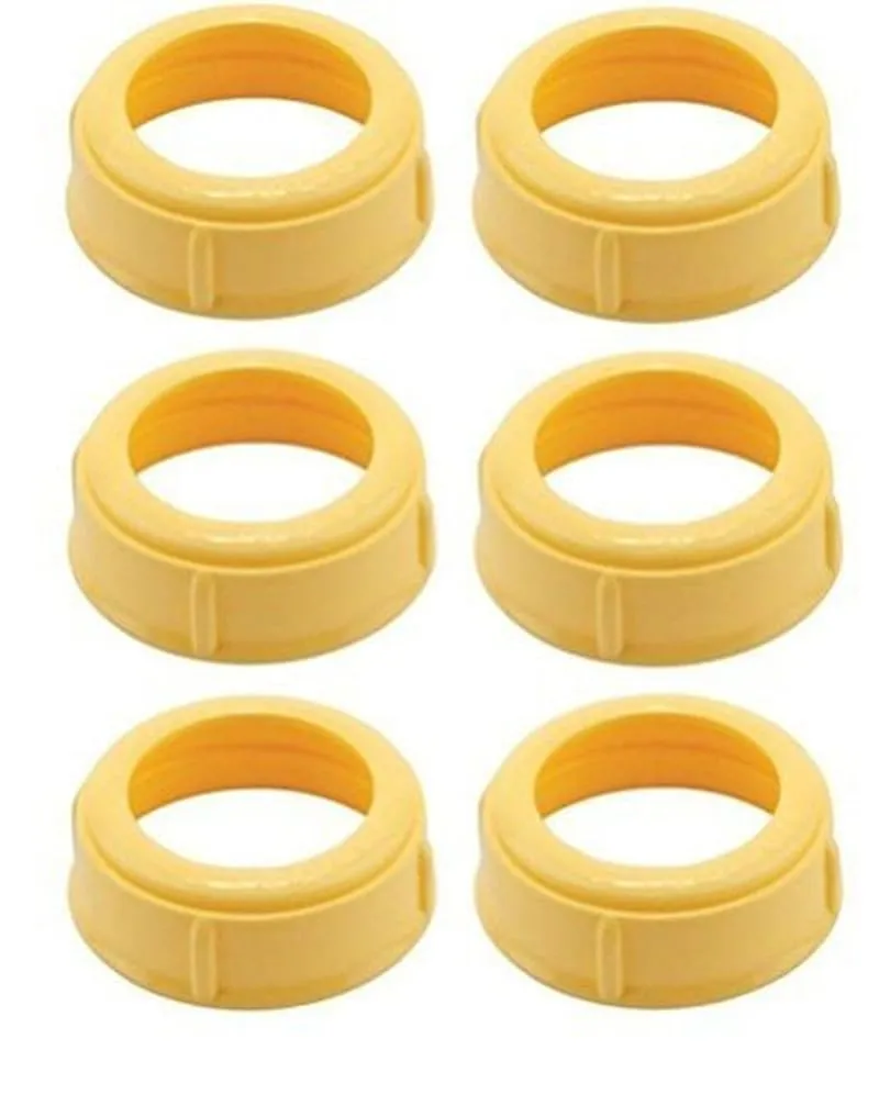 6 Pack Collars Medela Bottle Nipple Collars Rings for Baby Bottles 5oz & 8oz Slow or Medium Flow Nipples BPA Free with BB Gift